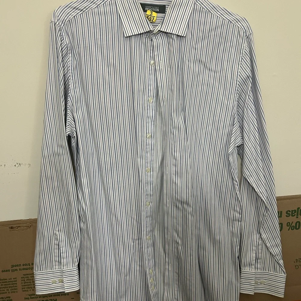 Kenneth Cole Reaction Blue and White Dress Shirt